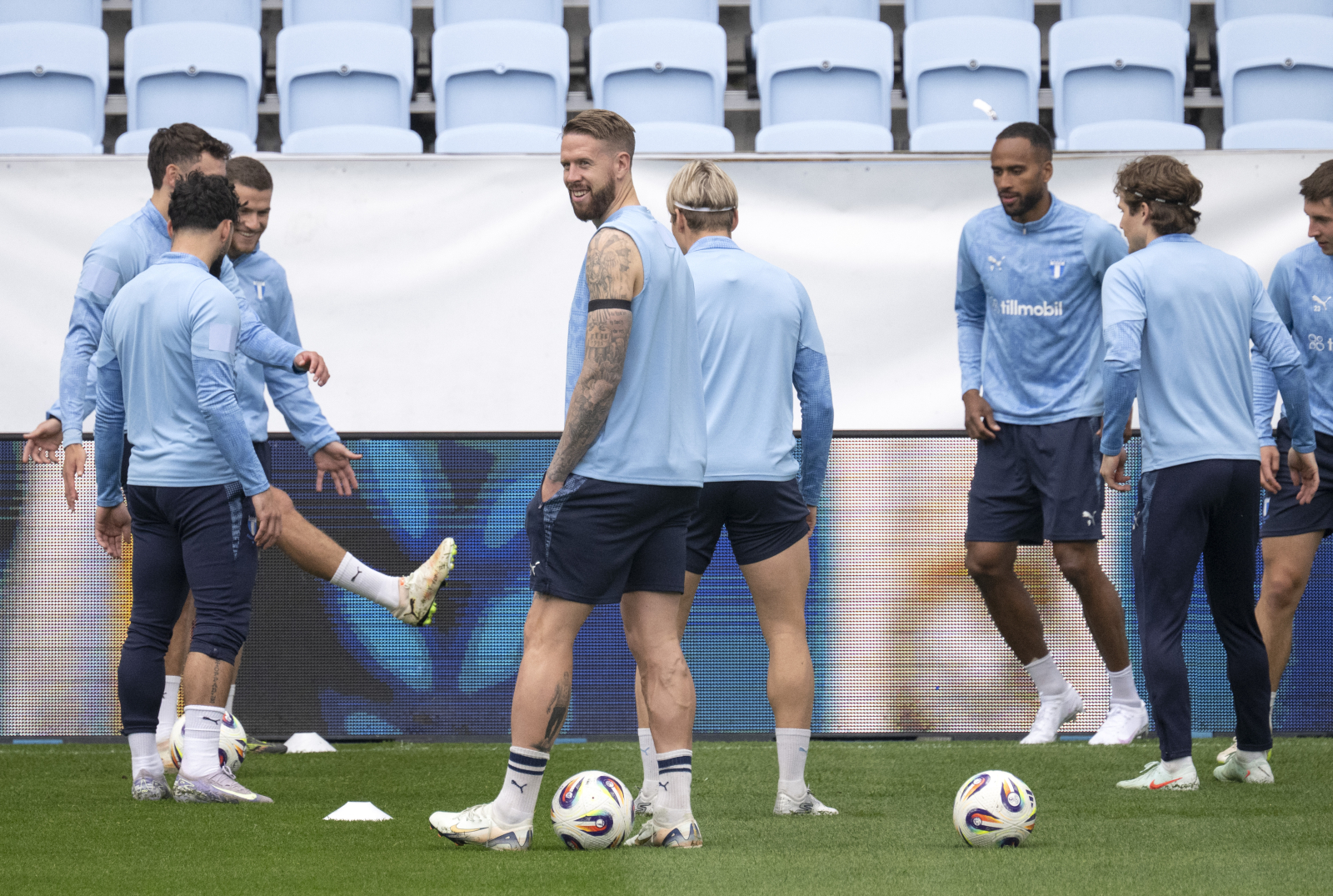 Sista träningen i MFF sinm står iunför ett tufft prov på tisdagkvällen. Foto: Johan Nilsson