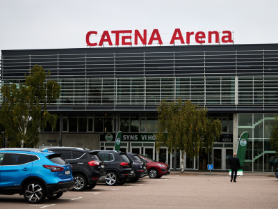Rögle redovisade enhistorisk beläggningsgrad på 99,7 procent åskådare i Catena Arena. Foto: TT
