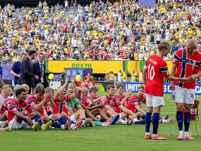 Hjältarna samt Ødegaard och inte minst Ering Braut Haaland. Foto: Fredrik Varfjell /NTB
