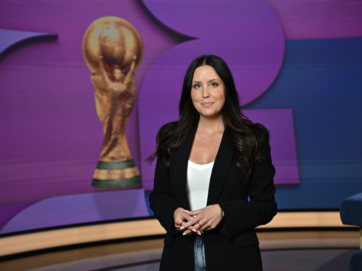 Bäst i TV, enligt Åke Stolt,av alla experter och kommentatorer är- Therese Strömberg i Sv T:s VM-studio. Foto: Anders Wiklund / TT