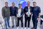 Männen bakom satsningen, där FC Köpenhamn köper andelar i FC Rosengård. fr v Johan Glennmo, Danir, FC Köpenhamns CEO Jacob Lauesen, FC Rosengårds ordförande Håkan Wifvesson, FC Köpenhamns utvecklingsdirektör Morten Grahn och FC Köpenhamns Sportdirektör Sune Smith Nielsen efter tisdagens medlemsmöte i F. Foto: Johan Nilsson / TT