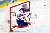 Connor Hellebuyck. fullkomligt omöjlig att överlista, Foto: TT