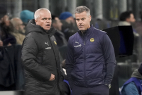 Bod Glimts treänare Gaute Helstrup t.v. och Kjetil Knutsen. Nu ska Malmö FF få t del av det framgångskonceptet. Foto: Terje Pedersen / NTB