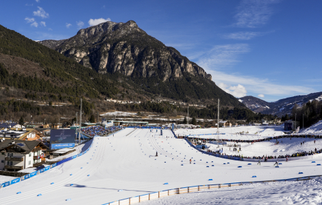 Naturen stod för kulisserna. En förförisk bild från skidstadion mellan bergen i Cortina.