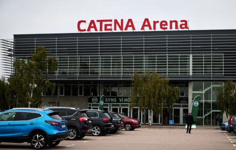 Rögle redovisade enhistorisk beläggningsgrad på 99,7 procent åskådare i Catena Arena. Foto: TT