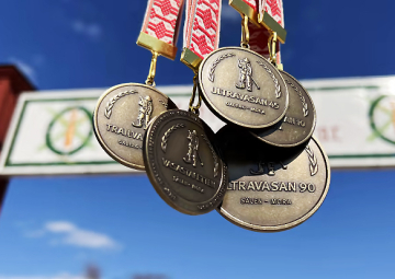 Den efterlängtade målportalen - och belöningen - målet för så många tusen skidåkare.